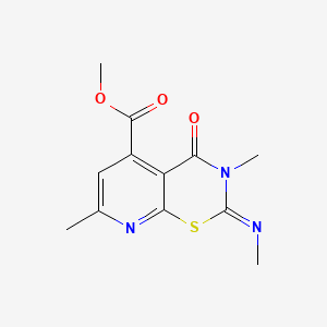 2H-Pyrido(3,2-e)(1,3)thiazine-5-carboxylic acid, 3,4-dihydro-3,7-dimethyl-2-(methylimino)-4-oxo-, methyl ester