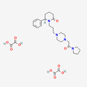 molecular formula C28H40N4O10 B12713846 oxalic acid;1-[3-[4-(2-oxo-2-pyrrolidin-1-ylethyl)piperazin-1-yl]propyl]-6-phenylpiperidin-2-one CAS No. 109758-37-4