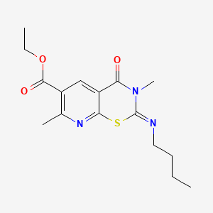 2H-Pyrido(3,2-e)(1,3)thiazine-6-carboxylic acid, 3,4-dihydro-2-(butylimino)-3,7-dimethyl-4-oxo-, ethyl ester