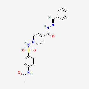 4-Pyridinecarboxylic acid, 1,2,3,6-tetrahydro-1-(((4-(acetylamino)phenyl)sulfonyl)amino)-, (phenylmethylene)hydrazide