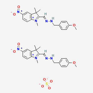 1-(4-methoxyphenyl)-N-[(E)-(1,3,3-trimethyl-5-nitroindol-1-ium-2-yl)methylideneamino]methanamine;sulfate