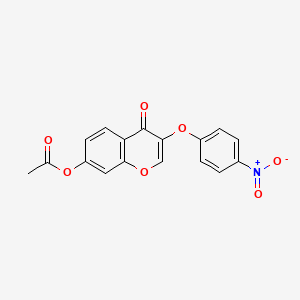 4H-1-Benzopyran-4-one, 7-(acetyloxy)-3-(4-nitrophenoxy)-