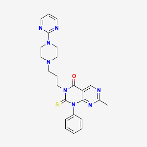 Pyrimido(4,5-d)pyrimidin-4(1H)-one, 2,3-dihydro-7-methyl-1-phenyl-3-(3-(4-(2-pyrimidinyl)-1-piperazinyl)propyl)-2-thioxo-