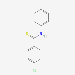 molecular formula C13H10ClNS B12714444 Benzenecarbothioamide, 4-chloro-N-phenyl- CAS No. 6244-75-3