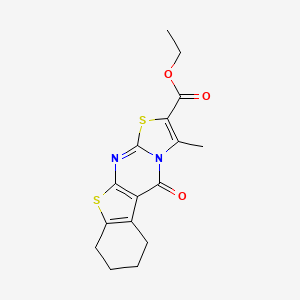 5H-(1)Benzothieno(2,3-d)thiazolo(3,2-a)pyrimidine-2-carboxylic acid, 6,7,8,9-tetrahydro-3-methyl-5-oxo-, ethyl ester