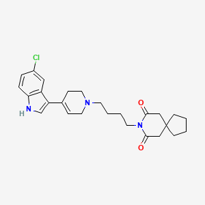 molecular formula C26H32ClN3O2 B12714484 8-Azaspiro(4.5)decane-7,9-dione, 8-(4-(4-(5-chloro-1H-indol-3-yl)-3,6-dihydro-1(2H)-pyridinyl)butyl)- CAS No. 116966-95-1