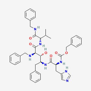 (2R,3S,4S)-N-(2-(Benzylamino)-4-((N-((benzyloxy)carbonyl)-L-histadinyl)amino)-3-hydroxy-5-phenylpentanoyl)valine benzylamide