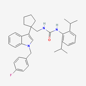 Urea, N-(2,6-bis(1-methylethyl)phenyl)-N'-((1-(1-((4-fluorophenyl)methyl)-1H-indol-3-yl)cyclopentyl)methyl)-