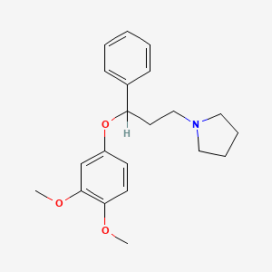 molecular formula C21H27NO3 B12714503 1-(3-(3,4-Dimethoxyphenoxy)-3-phenylpropyl)pyrrolidine CAS No. 157846-79-2