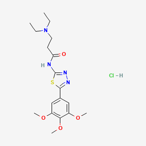 molecular formula C18H27ClN4O4S B12714536 Propanamide, 3-(diethylamino)-N-(5-(3,4,5-trimethoxyphenyl)-1,3,4-thiadiazol-2-yl)-, monohydrochloride CAS No. 154663-24-8