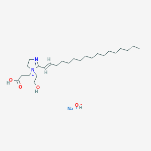 molecular formula C25H48N2NaO4+ B12714580 Sodium 1-(2-carboxyethyl)-2-(heptadecenyl)-4,5-dihydro-1-(2-hydroxyethyl)-1H-imidazolium hydroxide CAS No. 71929-17-4