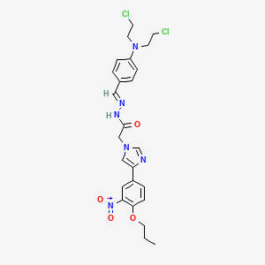 1H-Imidazole-1-acetic acid, 4-(3-nitro-4-propoxyphenyl)-, ((4-(bis(2-chloroethyl)amino)phenyl)methylene)hydrazide