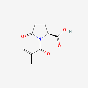 molecular formula C9H11NO4 B12714612 1-(2-Methyl-1-oxoallyl)-5-oxo-L-proline CAS No. 80079-49-8