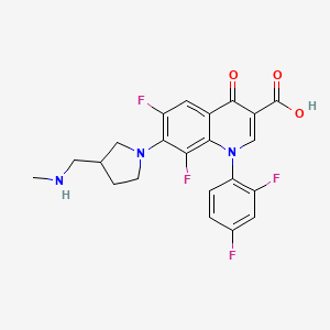 1-(2,4-Difluorophenyl)-6,8-difluoro-7-{3-[(methylamino)methyl]pyrrolidin-1-yl}-4-oxo-1,4-dihydroquinoline-3-carboxylic acid