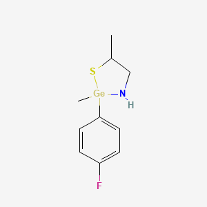 molecular formula C10H14FGeNS B12714677 2,5-Dimethyl-2-(p-fluorophenyl)-1,3,2-thiazagermolidine CAS No. 84260-40-2