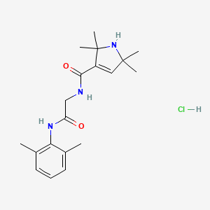 molecular formula C19H28ClN3O2 B12714683 1H-Pyrrole-3-carboxamide, 2,5-dihydro-N-(2-((2,6-dimethylphenyl)amino)-2-oxoethyl)-2,2,5,5-tetramethyl-, monohydrochloride CAS No. 94528-65-1