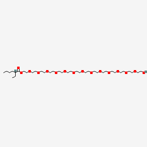 Hexanoic acid, 2-ethyl-, 41-hydroxy-3,6,9,12,15,18,21,24,27,30,33,36,39-tridecaoxahentetracont-1-yl ester