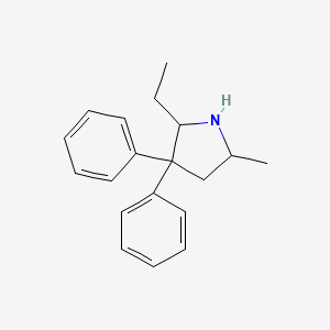 molecular formula C19H23N B12714735 2-Ethyl-5-methyl-3,3-diphenylpyrrolidine CAS No. 57100-29-5