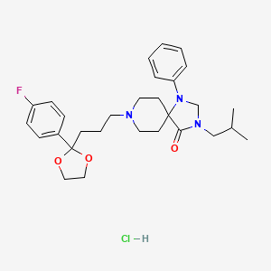 1,3,8-Triazaspiro(4.5)decan-4-one, 8-(3-(2-(p-fluorophenyl)-1,3-dioxolan-2-yl)propyl)-3-isobutyl-1-phenyl-, hydrochloride