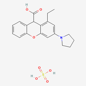 molecular formula C20H23NO7S B12714769 1-Ethyl-3-pyrrolidinylxanthene-9-carboxylate sulfate CAS No. 102585-02-4