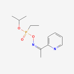 molecular formula C12H19N2O3P B12714807 Ethanone, 1-(2-pyridinyl)-, O-(ethyl(1-methylethoxy)phosphinyl)oxime CAS No. 15132-05-5