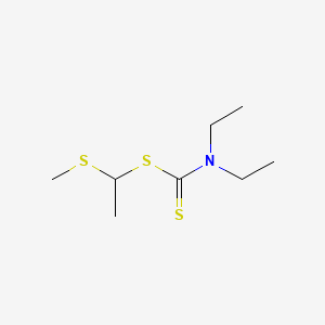 molecular formula C8H17NS3 B12714810 1-(Methylthio)ethyl diethylcarbamodithioate CAS No. 112165-10-3