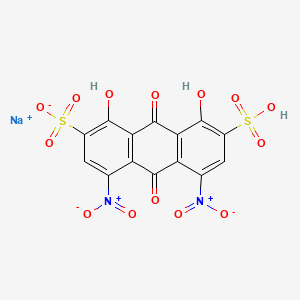 molecular formula C14H5N2NaO14S2 B12714817 Sodium hydrogen-9,10-dihydro-1,8-dihydroxy-4,5-dinitro-9,10-dioxoanthracene-2,7-disulphonate CAS No. 93965-08-3