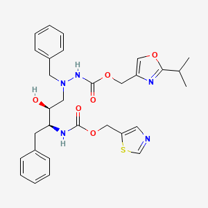 molecular formula C30H35N5O6S B12714826 5S-(((5-Thiazolyl)methoxy)carbonyl)amino-2-((N-2-isopropyl-4-oxazolyl)methoxycarbonyl)amino-4S-hydroxy-1,6-diphenyl-2-azahexane CAS No. 162739-41-5