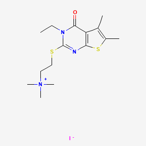 Ethanaminium, 2-((3-ethyl-3,4-dihydro-5,6-dimethyl-4-oxothieno(2,3-d)pyrimidin-2-yl)thio)-N,N,N-trimethyl-, iodide