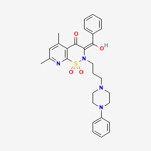 Methanone, (5,7-dimethyl-4-hydroxy-2-(3-(4-phenyl-1-piperazinyl)propyl)-2H-pyrido(3,5-e)-1,2-thiazin-3-yl)phenyl-, S,S-dioxide