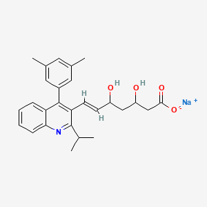 molecular formula C27H30NNaO4 B12714881 6-Heptenoic acid, 3,5-dihydroxy-7-(4-(3,5-dimethylphenyl)-2-(1-methylethyl)-3-quinolinyl)-, monosodium salt CAS No. 121661-31-2