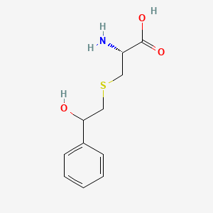 molecular formula C11H15NO3S B12714912 Alanine, 3-((beta-hydroxyphenethyl)thio)-, L- CAS No. 13525-76-3