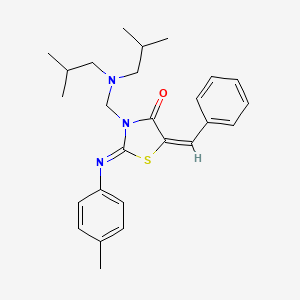 4-Thiazolidinone, 3-((bis(2-methylpropyl)amino)methyl)-2-((4-methylphenyl)imino)-5-(phenylmethylene)-