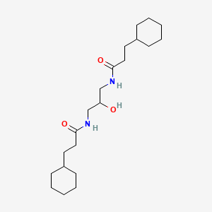 molecular formula C21H38N2O3 B12714952 Cyclohexanepropanamide, N,N'-(2-hydroxy-1,3-propanediyl)bis- CAS No. 138404-89-4