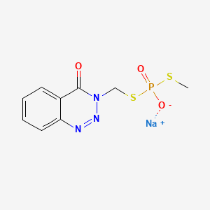 Phosphorodithioic acid, S-methyl ester, S-ester with 3-(mercaptomethyl)-1,2,3-benzotriazin-4(3H)-one, sodium salt