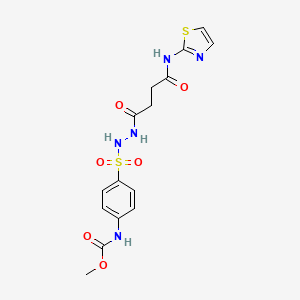 Butanoic acid, 4-oxo-4-(2-thiazolylamino)-, 2-((4-((methoxycarbonyl)amino)phenyl)sulfonyl)hydrazide