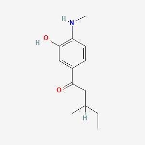 molecular formula C13H19NO2 B12714996 1-(3-Hydroxy-4-(methylamino)phenyl)-3-methyl-1-pentanone CAS No. 135420-19-8