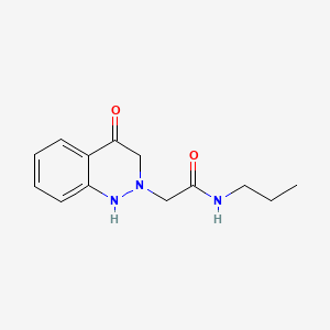 molecular formula C13H17N3O2 B12715008 2(1H)-Cinnolineacetamide, 3,4-dihydro-4-oxo-N-propyl- CAS No. 158631-43-7