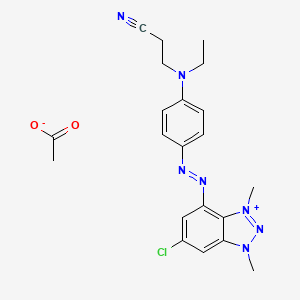 6-Chloro-4-((4-((2-cyanoethyl)ethylamino)phenyl)azo)-1,3-dimethyl-1H-benzotriazolium acetate