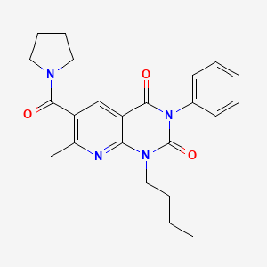 Pyrrolidine, 1-((1-butyl-1,2,3,4-tetrahydro-7-methyl-2,4-dioxo-3-phenylpyrido(2,3-d)pyrimidin-6-yl)carbonyl)-