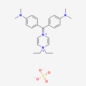 4-[(4,4-diethylpyrazine-1,4-diium-1-ylidene)-[4-(dimethylamino)phenyl]methyl]-N,N-dimethylaniline;sulfate