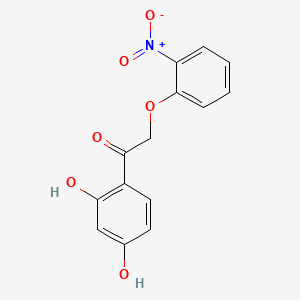 molecular formula C14H11NO6 B12715069 Ethanone, 1-(2,4-dihydroxyphenyl)-2-(2-nitrophenoxy)- CAS No. 137987-91-8