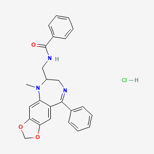 Benzamide, N-((5-methyl-9-phenyl-6,7-dihydro-5H-1,3-dioxolo(4,5-h)(1,4)benzodiazepin-6-yl)methyl)-, monohydrochloride