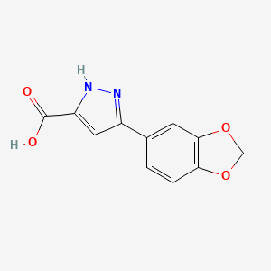 molecular formula C11H8N2O4 B1271510 3-(1,3-苯并二氧杂环-5-基)-1H-吡唑-5-羧酸 CAS No. 890621-48-4