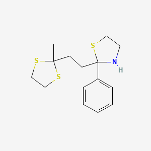 2-(2-(2-Methyl-1,3-dithiolan-2-yl)ethyl)-2-phenylthiazolidine