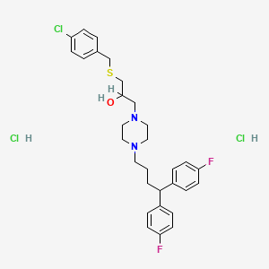 1-Piperazineethanol, 4-(4,4-bis(4-fluorophenyl)butyl)-alpha-((((4-chlorophenyl)methyl)thio)methyl)-, dihydrochloride