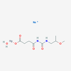 Sodium (3-(((3-carboxylatopropionamido)carbonyl)amino)-2-methoxypropyl)hydroxymercurate(1-)