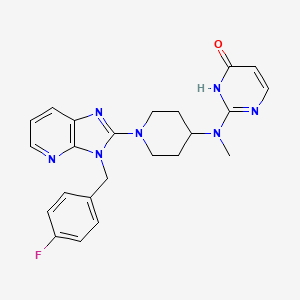 4(1H)-Pyrimidinone, 2-((1-(3-((4-fluorophenyl)methyl)-3H-imidazo(4,5-b)pyridin-2-yl)-4-piperidinyl)methylamino)-