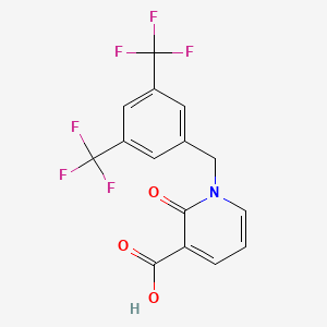 molecular formula C15H9F6NO3 B1271525 1-[3,5-Bis(Trifluoromethyl)Benzyl]-2-Oxo-1,2-Dihydro-3-Pyridinecarboxylic Acid CAS No. 338781-55-8