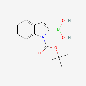 molecular formula C13H16BNO4 B1271545 N-Boc-吲哚-2-硼酸 CAS No. 213318-44-6